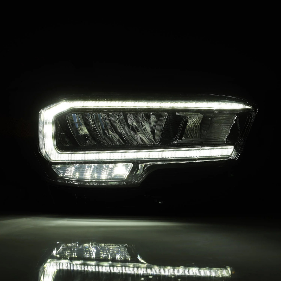 2016–2023 Toyota Tacoma LUXX-Series LED Crystal Headlights – Alpha-Black