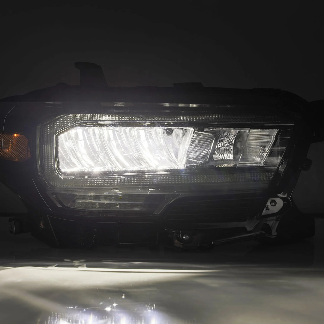 2016–2023 Toyota Tacoma LUXX-Series LED Crystal Headlights – Alpha-Black