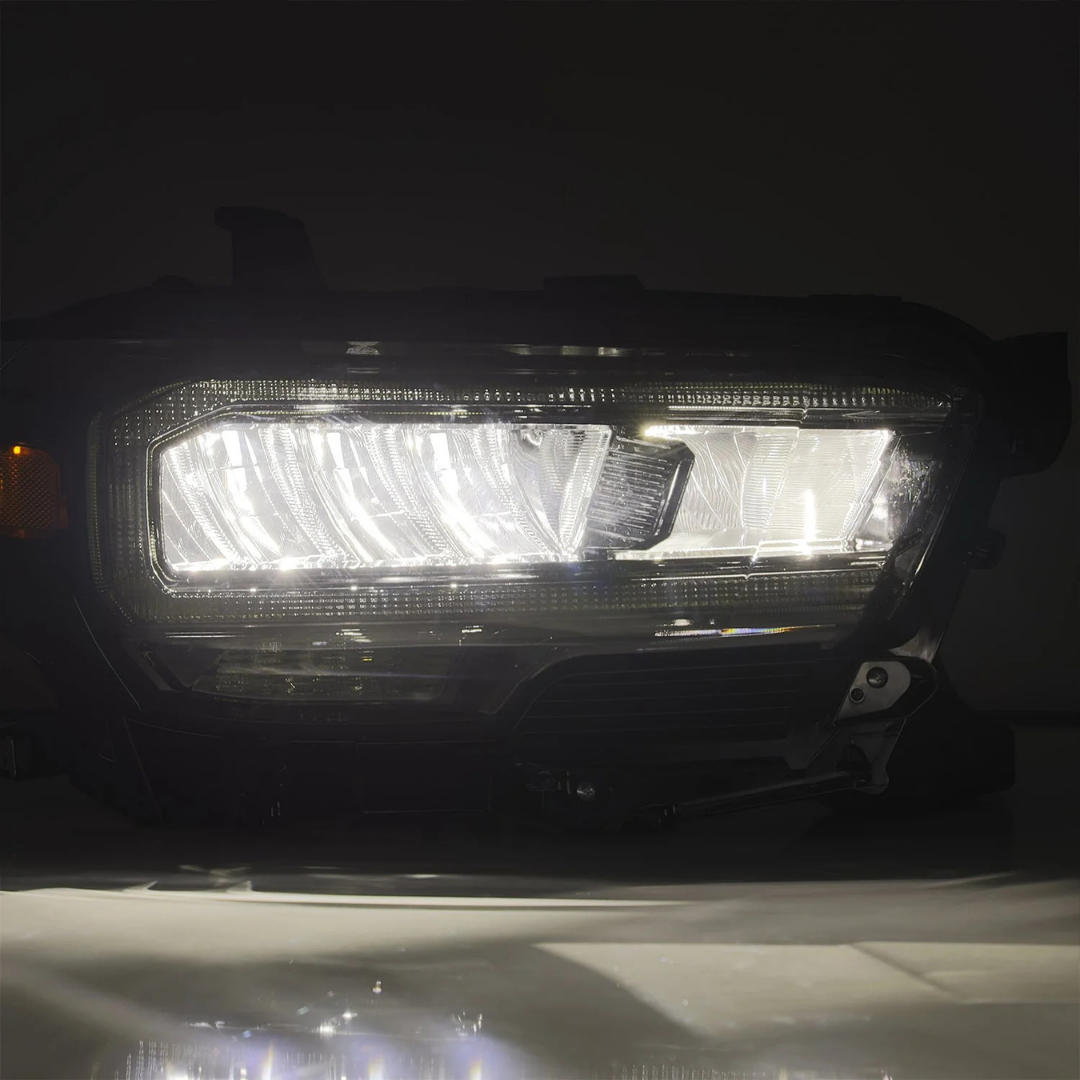 2016–2023 Toyota Tacoma LUXX-Series LED Crystal Headlights – Alpha-Black